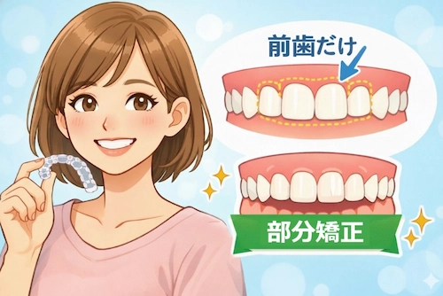 前歯だけ矯正 マウスピース 部分矯正のイメージ