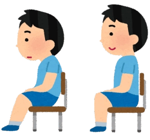 姿勢が改善した男の子