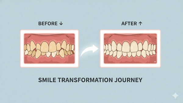 叢生（でこぼこ）の歯並び